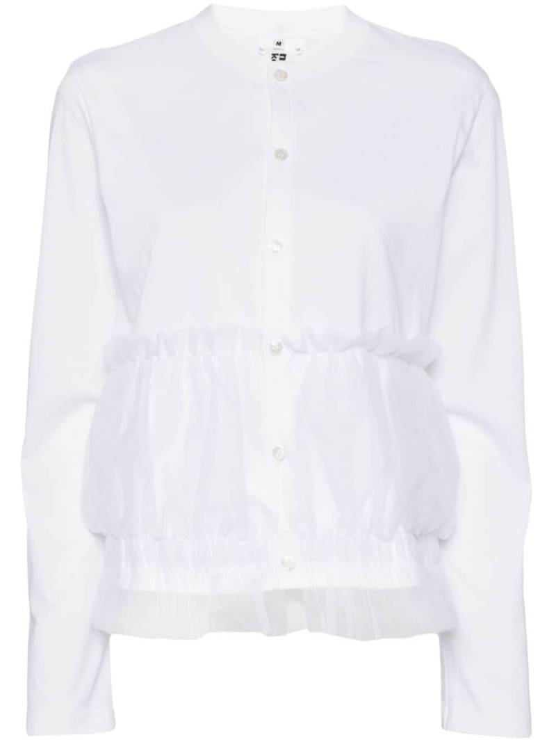 Noir Kei Ninomiya ponte tulle cardigan - White von Noir Kei Ninomiya