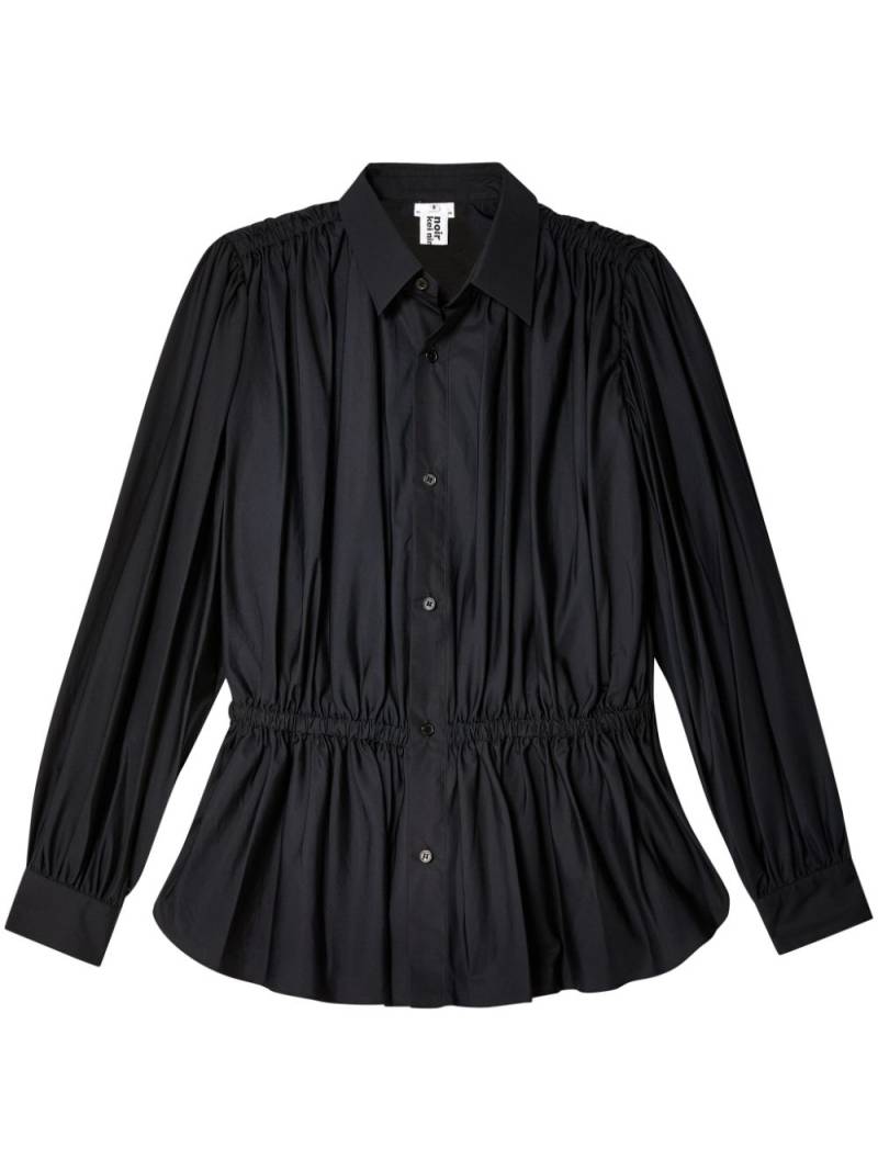 Noir Kei Ninomiya ruched cotton shirt - Black von Noir Kei Ninomiya