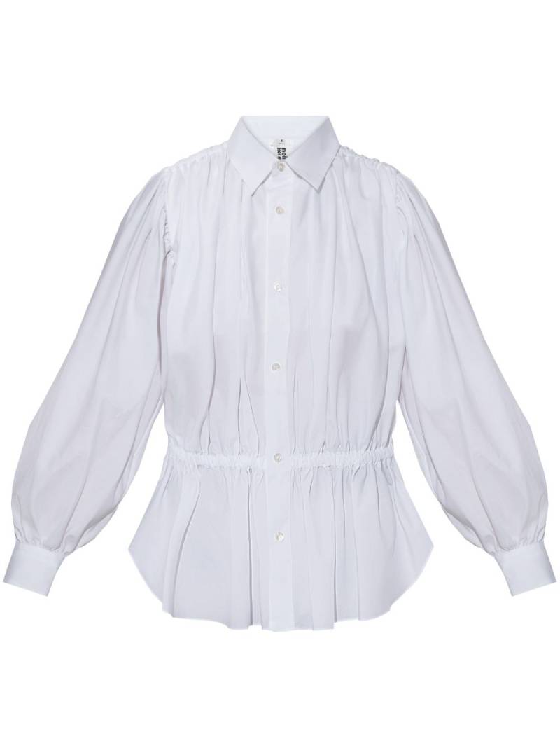 Noir Kei Ninomiya ruched-detail shirt - White von Noir Kei Ninomiya