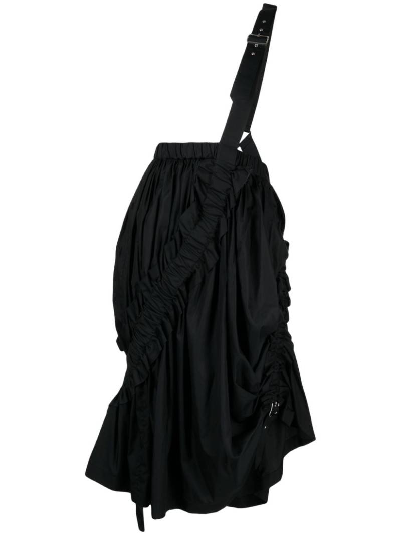 Noir Kei Ninomiya ruched-detailing cotton skirt - Black von Noir Kei Ninomiya