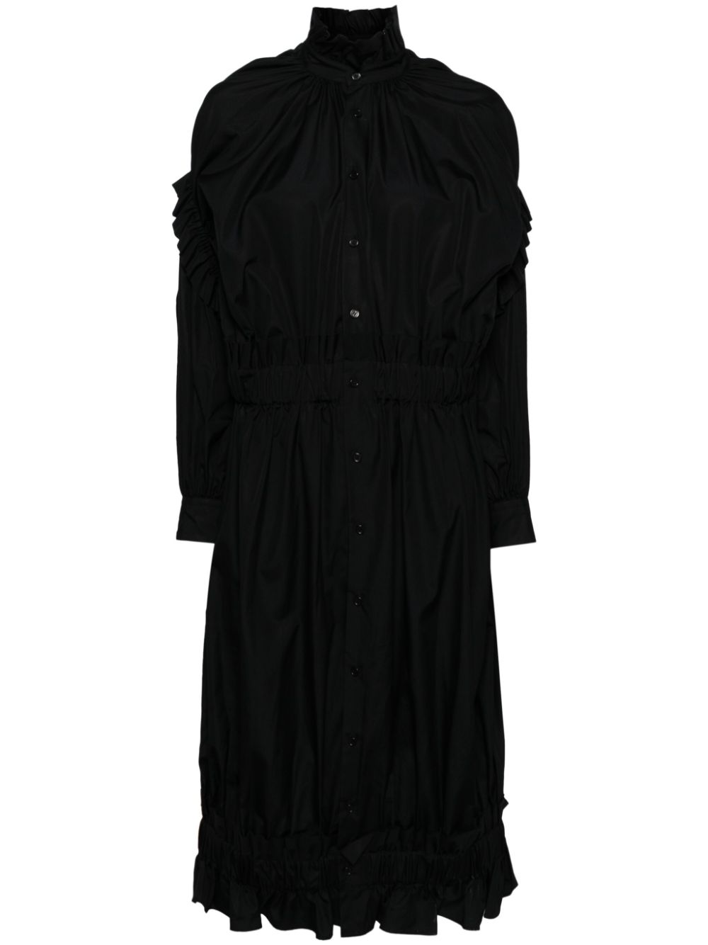 Noir Kei Ninomiya ruffle-detail dress - Black von Noir Kei Ninomiya