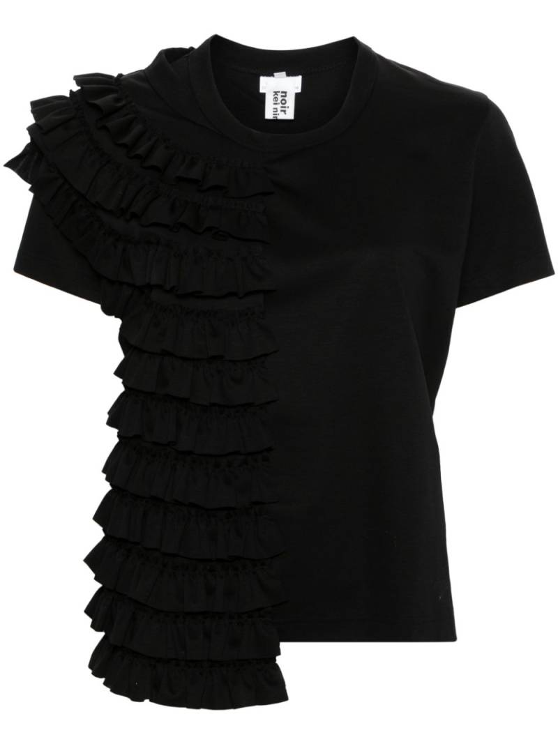 Noir Kei Ninomiya ruffled-layer cotton T-shirt - Black von Noir Kei Ninomiya