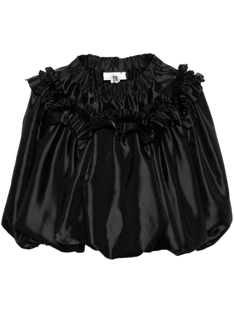 Noir Kei Ninomiya ruffled satin blouse - Black von Noir Kei Ninomiya