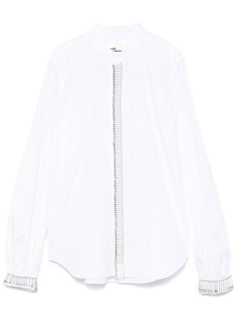 Noir Kei Ninomiya safety-pin embellished shirt - White von Noir Kei Ninomiya