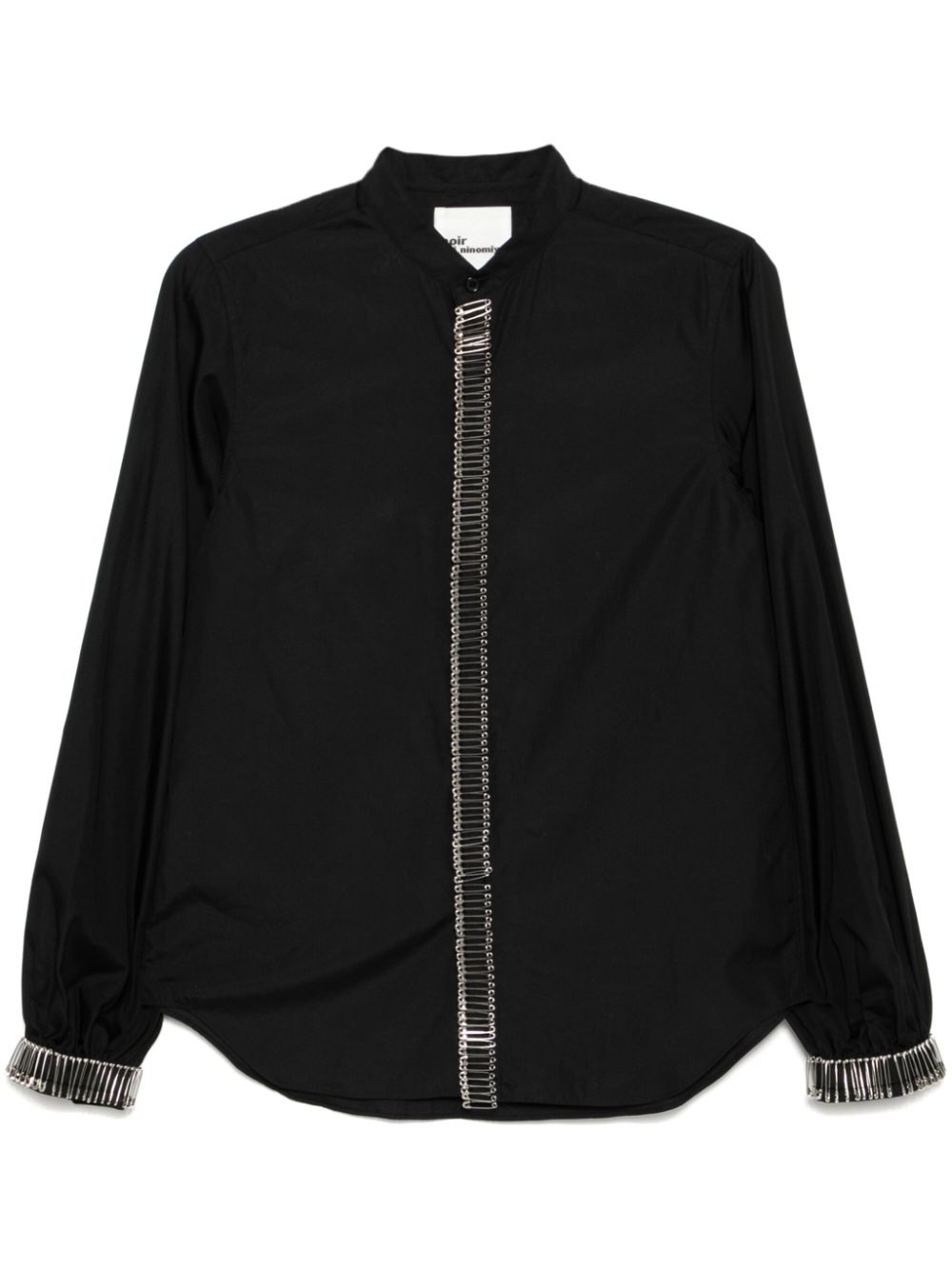 Noir Kei Ninomiya safety pin embellishment long-sleeves shirt - Black von Noir Kei Ninomiya