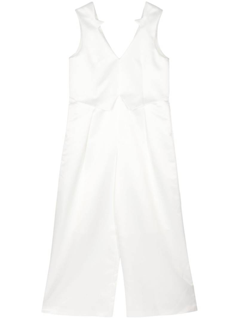 Noir Kei Ninomiya sleeveless satin jumpsuit - White von Noir Kei Ninomiya