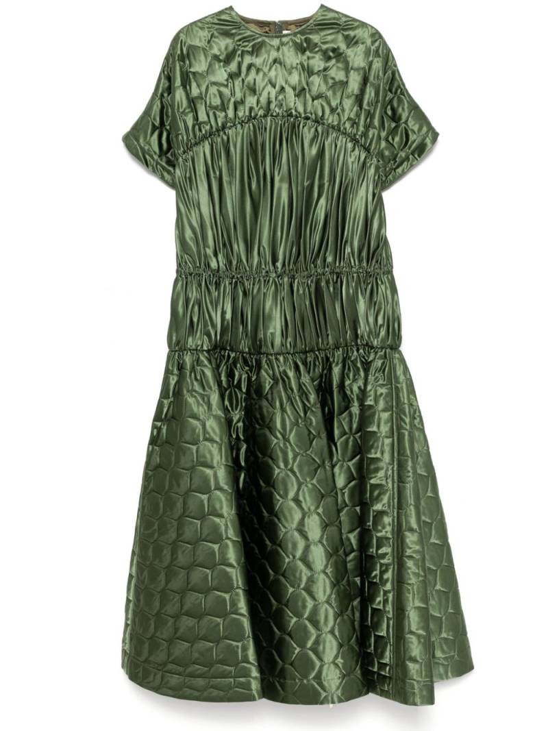 Noir Kei Ninomiya tiered dress - Green von Noir Kei Ninomiya