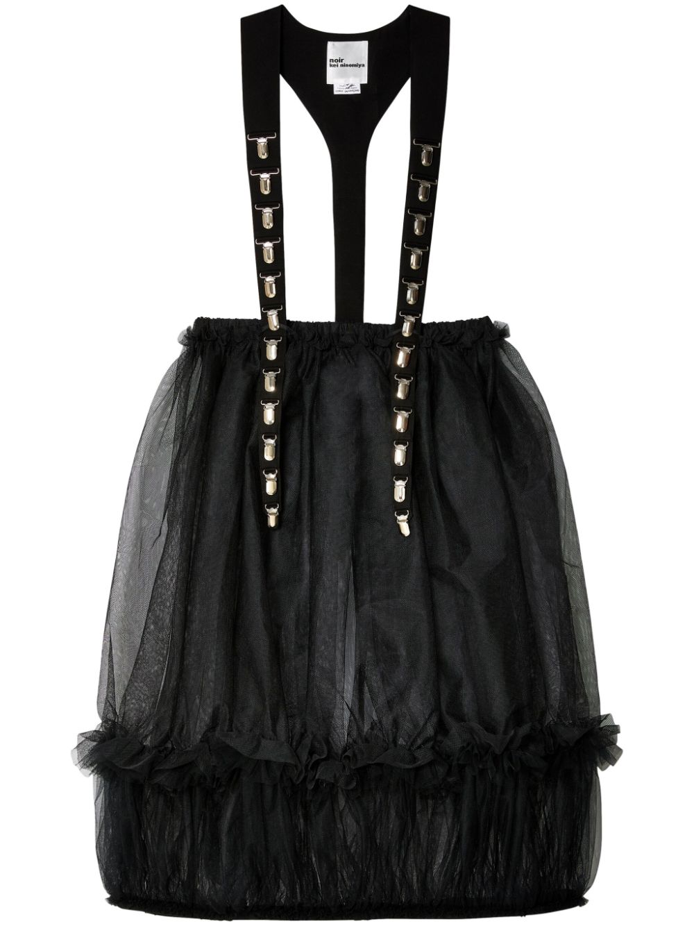 Noir Kei Ninomiya tulle dungaree skirt - Black von Noir Kei Ninomiya