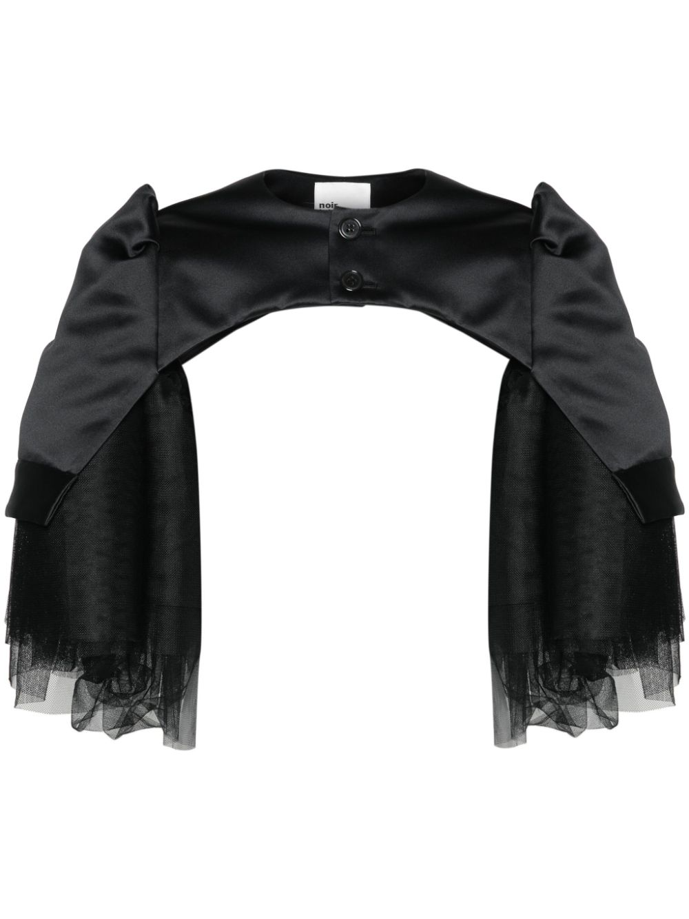 Noir Kei Ninomiya tulle-inserts cropped jacket - Black von Noir Kei Ninomiya