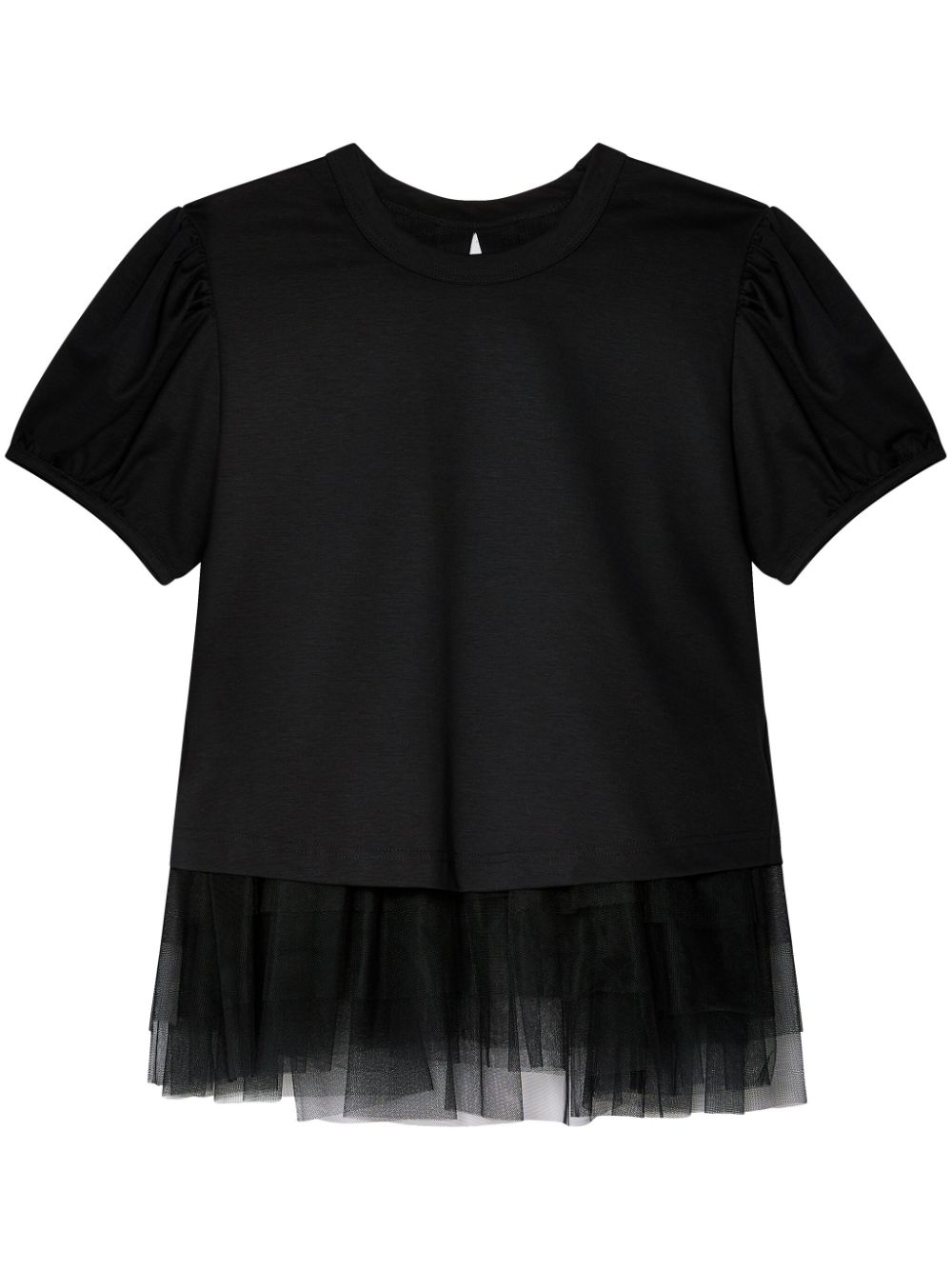 Noir Kei Ninomiya tulle-layer cotton blouse - Black von Noir Kei Ninomiya