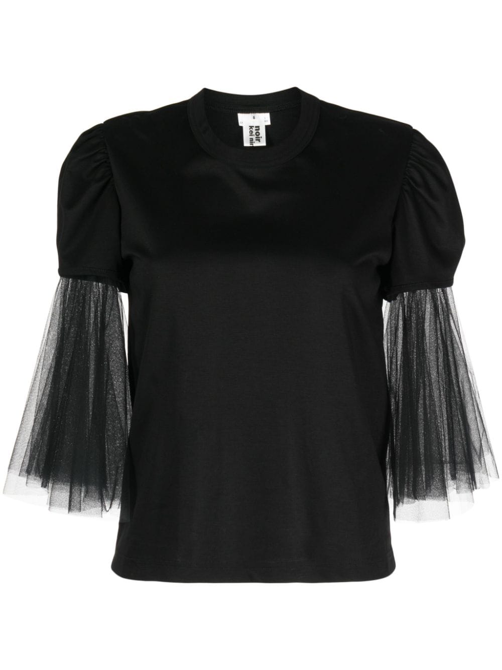 Noir Kei Ninomiya tulle-sleeves cotton T-shirt - Black von Noir Kei Ninomiya