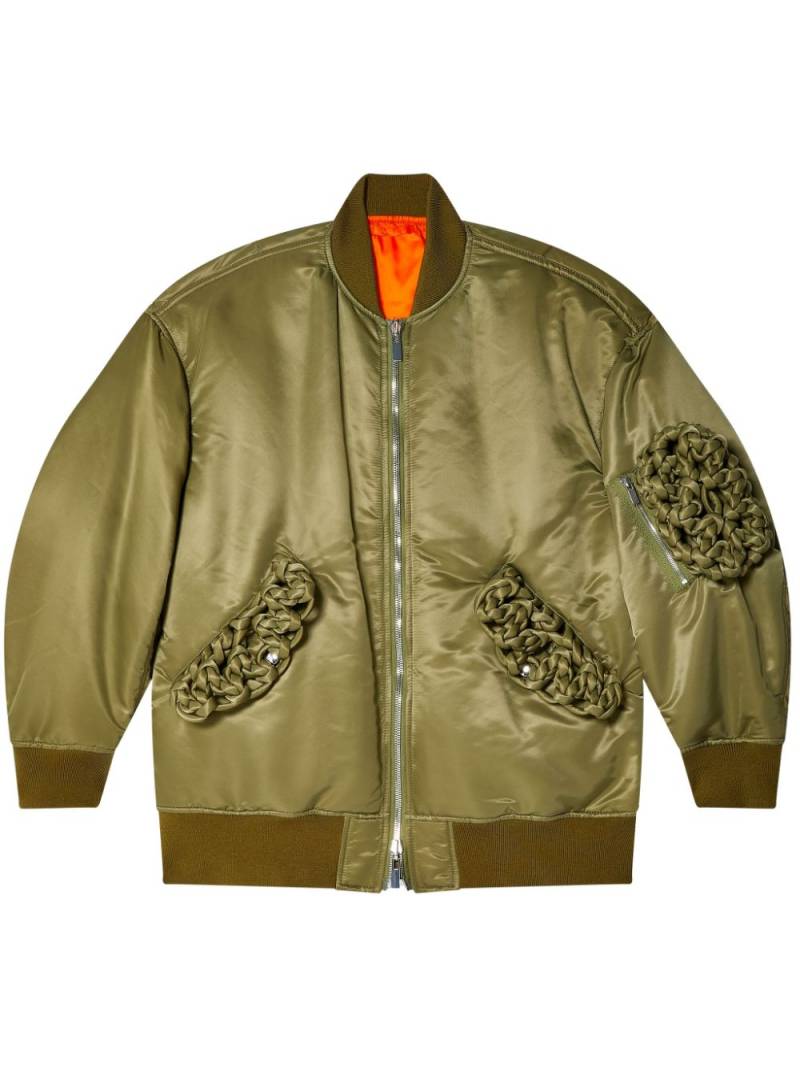 Noir Kei Ninomiya zip-up bomber jacket - Green von Noir Kei Ninomiya