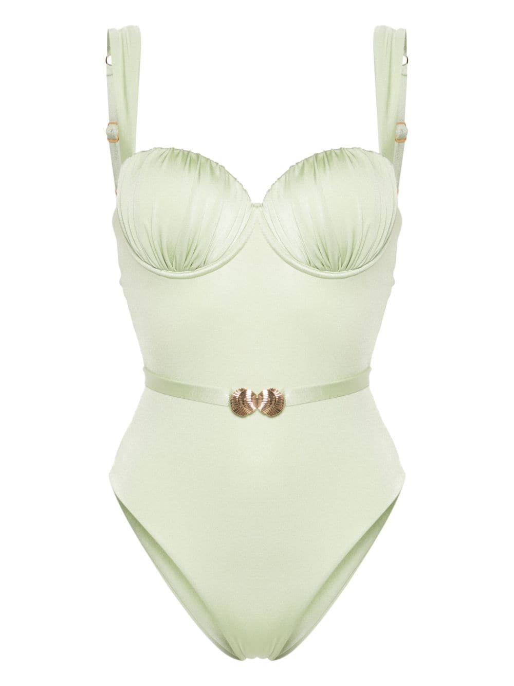 Noire Swimwear Balconette ruched swimsuit - Green von Noire Swimwear