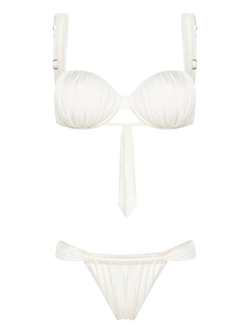 Noire Swimwear Cheeky ruched bikini set - White von Noire Swimwear