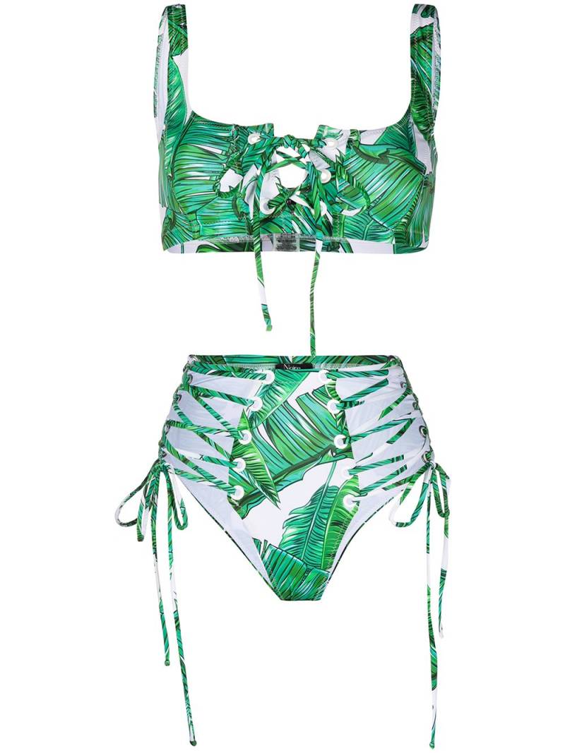 Noire Swimwear Jungle high-waist bikini bottoms - Green von Noire Swimwear