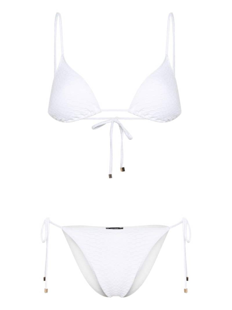 Noire Swimwear Nikki snakeskin-effect bikini set - White von Noire Swimwear