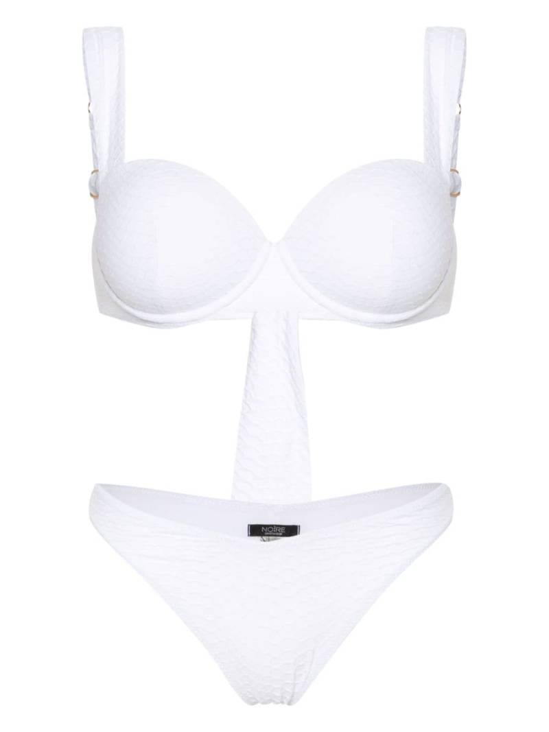 Noire Swimwear Nikki snakeskin-effect bikini set - White von Noire Swimwear