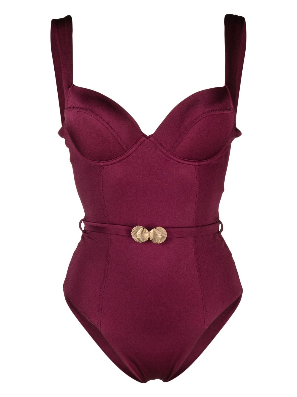 Noire Swimwear corset-style belted swimsuit - Pink von Noire Swimwear