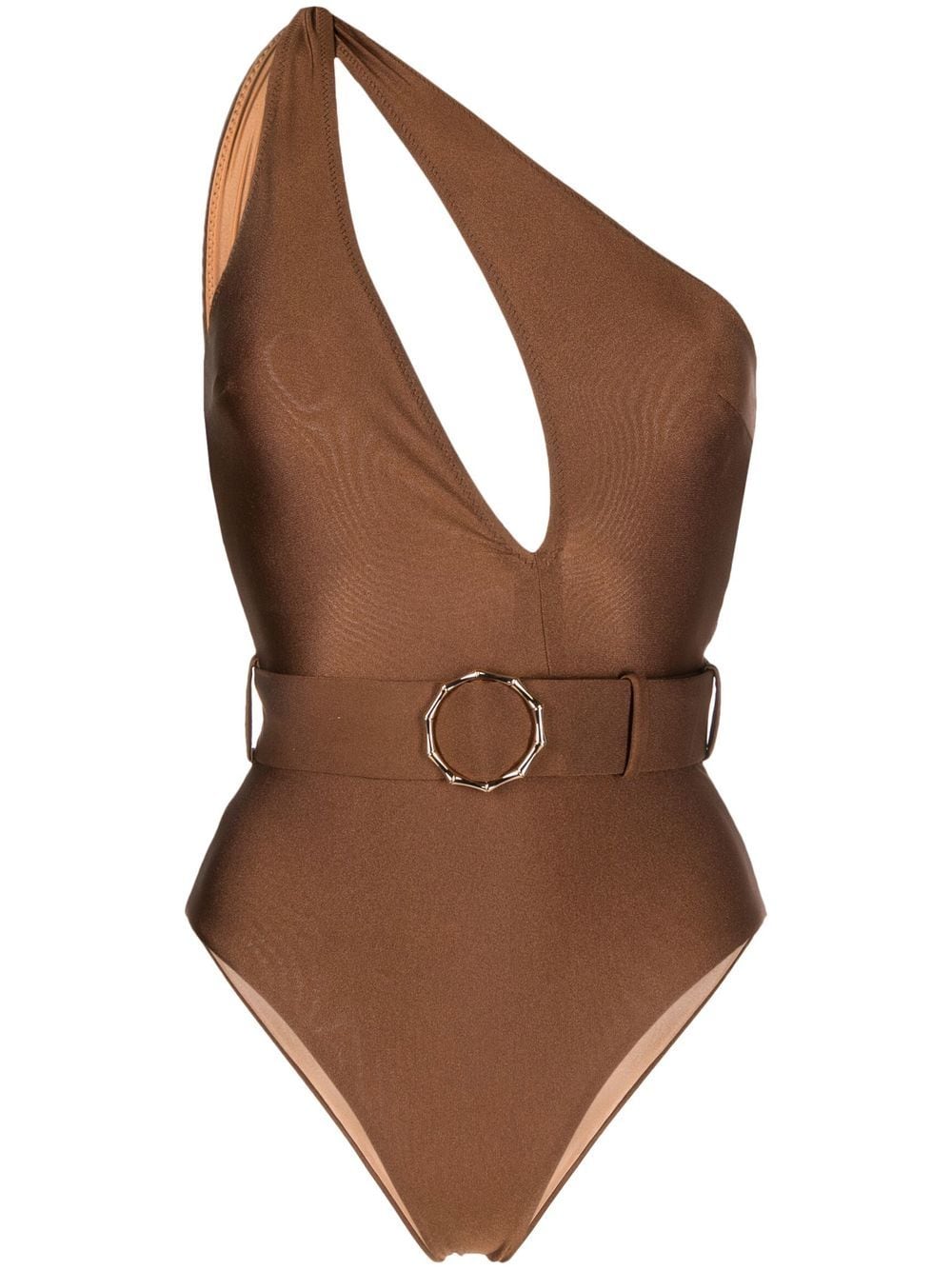 Noire Swimwear cut-out one-shoulder swimsuit - Brown von Noire Swimwear