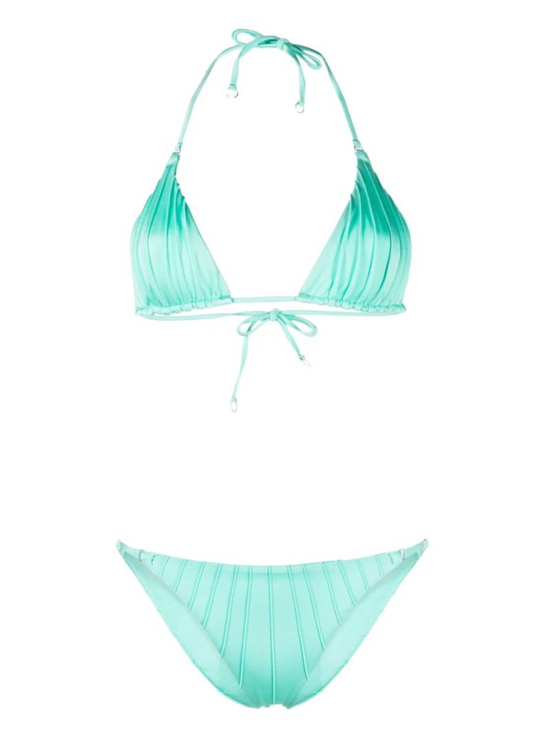 Noire Swimwear gathered bikini set - Blue von Noire Swimwear