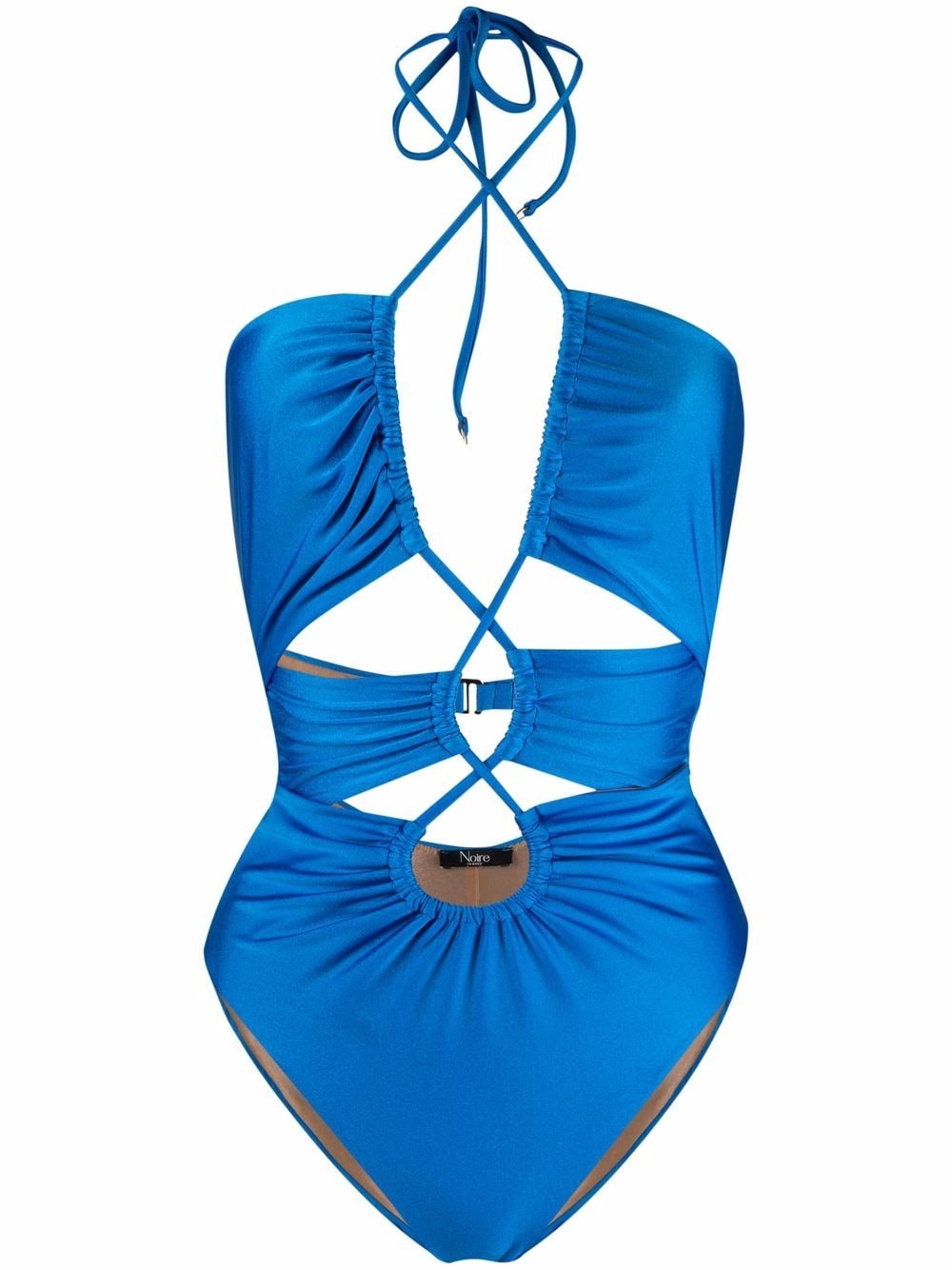 Noire Swimwear gathered cut-out swimsuit - Blue von Noire Swimwear