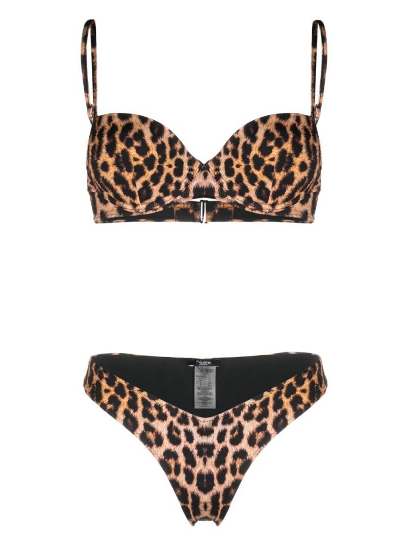 Noire Swimwear leopard-print bikini set - Neutrals von Noire Swimwear