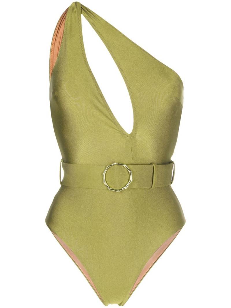 Noire Swimwear one-shoulder swimsuit - Green von Noire Swimwear