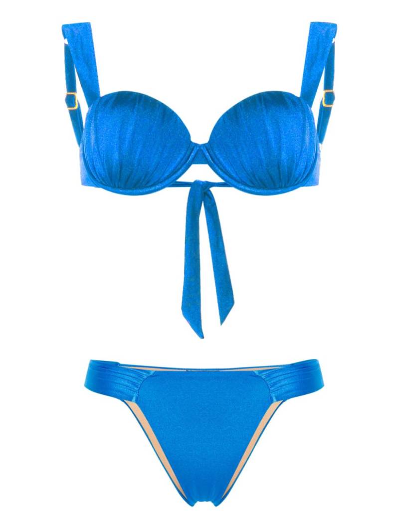 Noire Swimwear ruched balconette bikini - Blue von Noire Swimwear