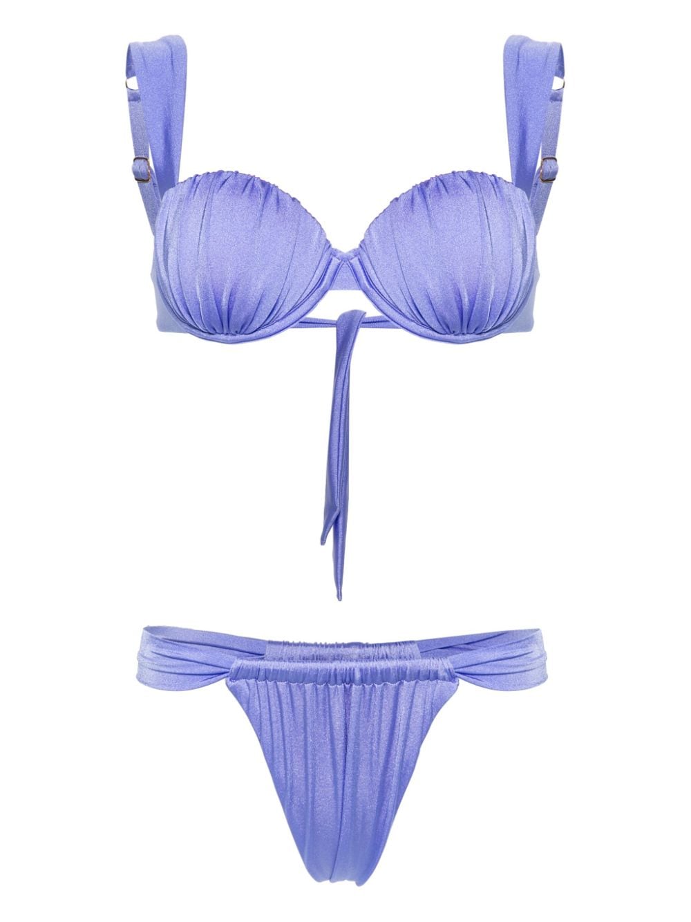 Noire Swimwear ruched balconette bikini - Purple von Noire Swimwear