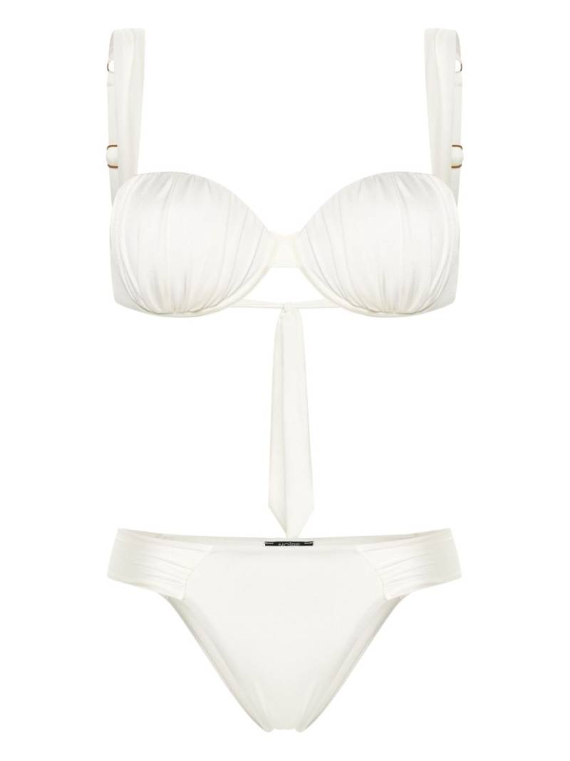 Noire Swimwear ruched balconette bikini - White von Noire Swimwear