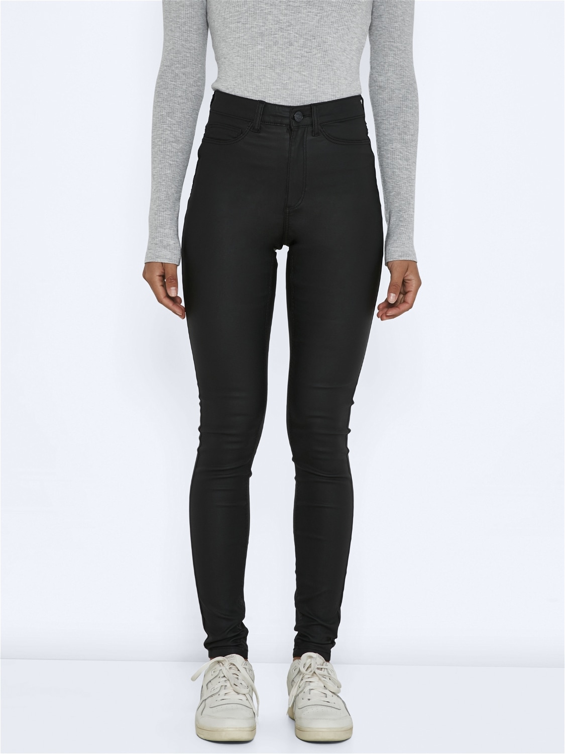 Noisy may Lederimitathose »NMCALLIE HW SKINNY COATED PANTS NOOS« von Noisy May