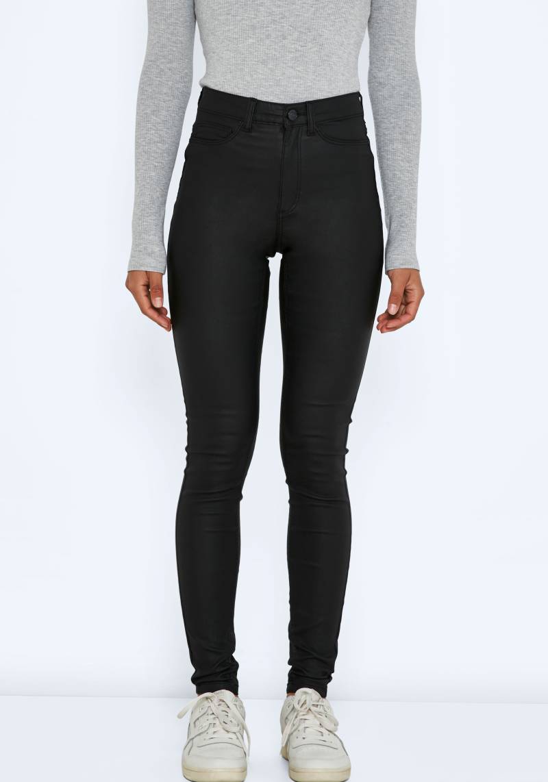 Noisy may Lederimitathose »NMCALLIE HW SKINNY COATED PANTS NOOS« von Noisy May