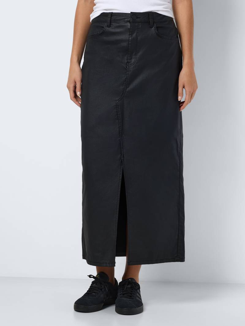 Noisy may Lederimitatrock »NMKATH NW SLIT LONG SKIRT COATED BL NOOS« von Noisy May