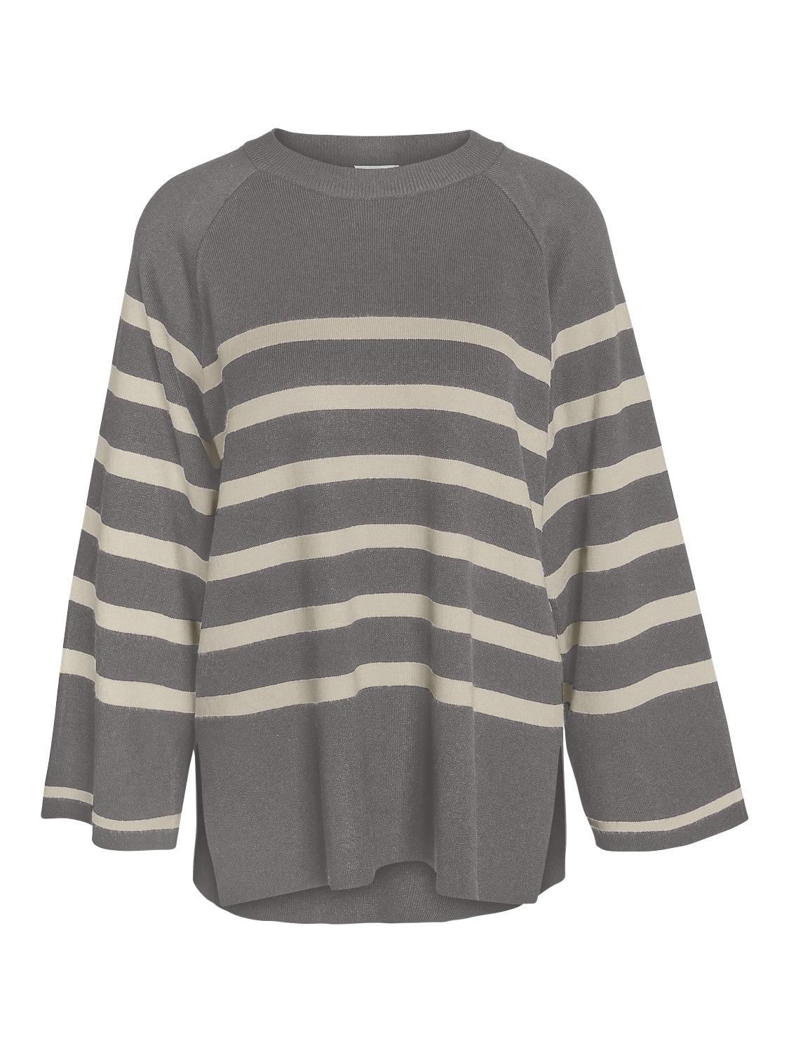 Noisy may Rundhalspullover »NMFIFI L/S O-NECK TUNIC KNIT FWD NOOS«, mit All-over-Streifenmuster, Loose Fit von Noisy May