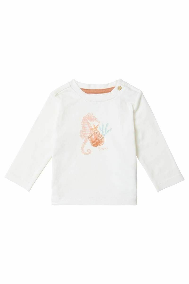 Baby Langarmshirt Caroline Unisex Weiss 68 von Noppies