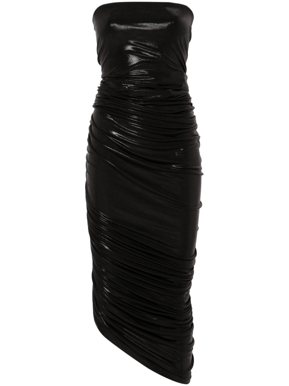 Norma Kamali Diana shirred midi dress - Black von Norma Kamali