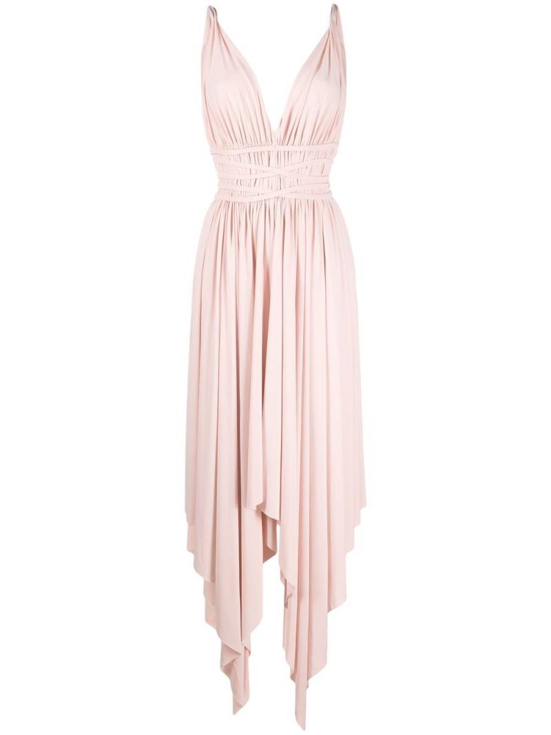 Norma Kamali Goddess V-neck draped dress - Pink von Norma Kamali