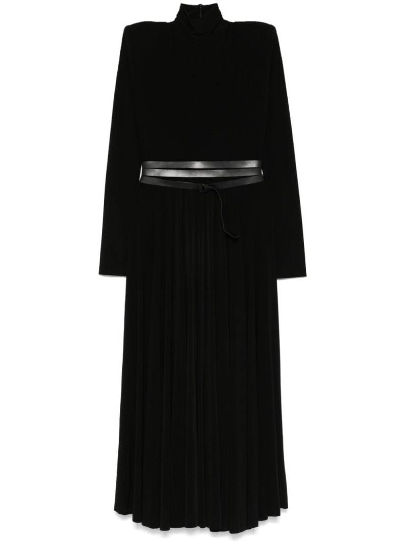 Norma Kamali Ls shoulder-pad midi dress - Black von Norma Kamali