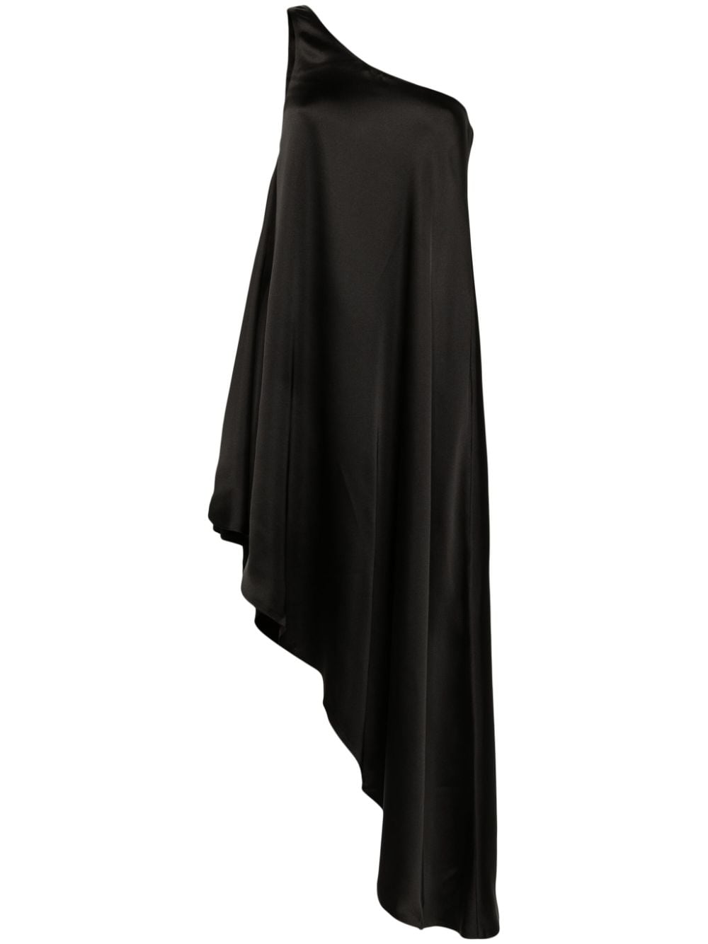 Norma Kamali asymmetric satin tunic dress - Black von Norma Kamali