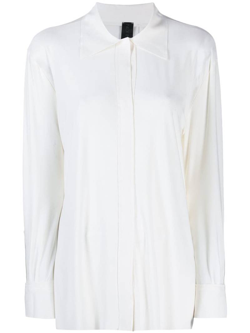 Norma Kamali concealed button shirt - White von Norma Kamali