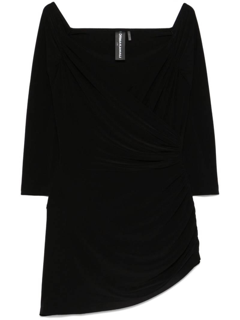 Norma Kamali draped off-shoulder mini dress - Black von Norma Kamali