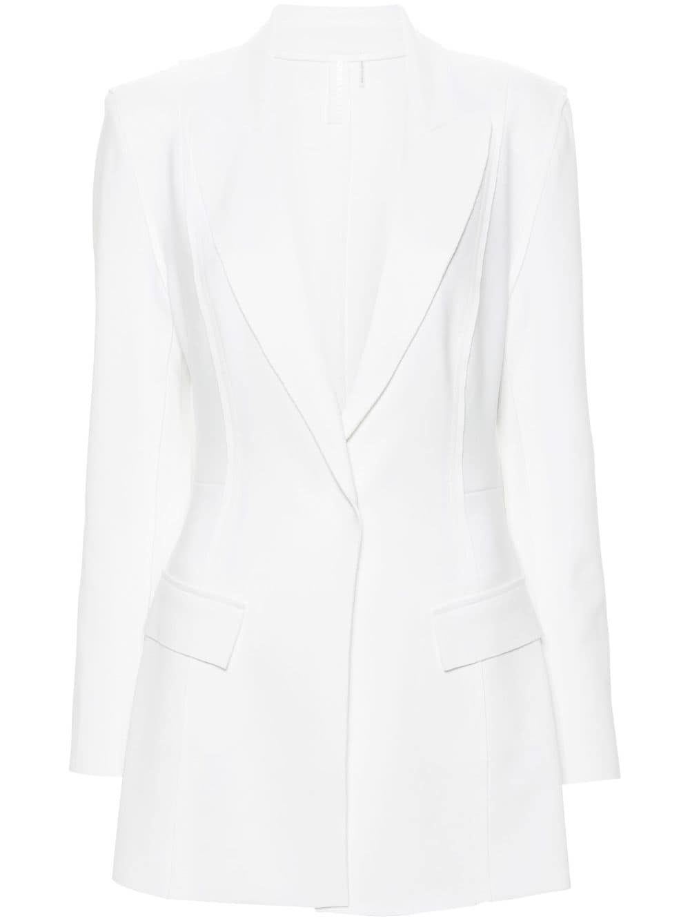 Norma Kamali exposed-seams single-breasted blazer - White von Norma Kamali