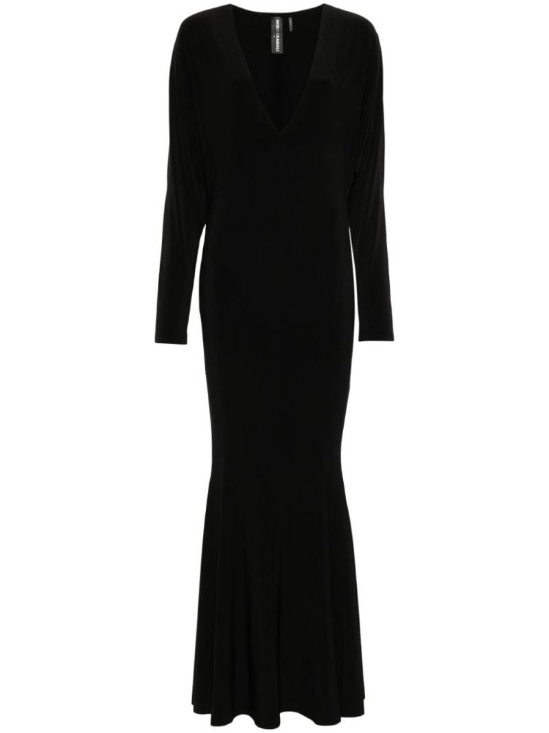 Norma Kamali fishtail V-neck gown - Black von Norma Kamali