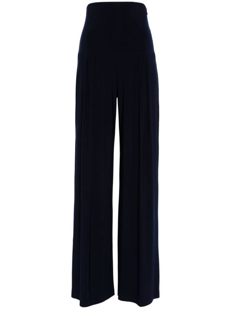 Norma Kamali high-waisted pleated palazzo pants - Blue von Norma Kamali