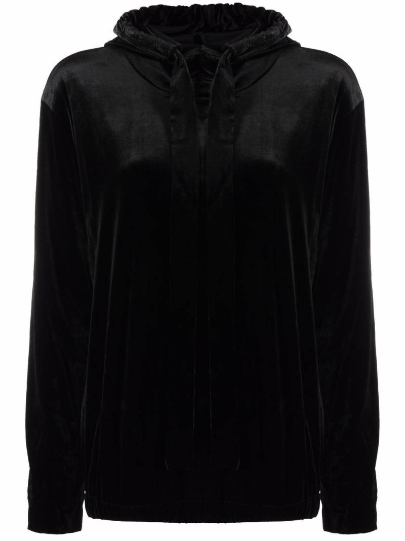 Norma Kamali long-sleeve hoodie top - Black von Norma Kamali