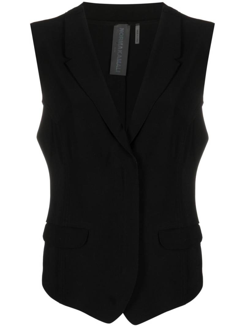 Norma Kamali notched-lapel vest - Black von Norma Kamali