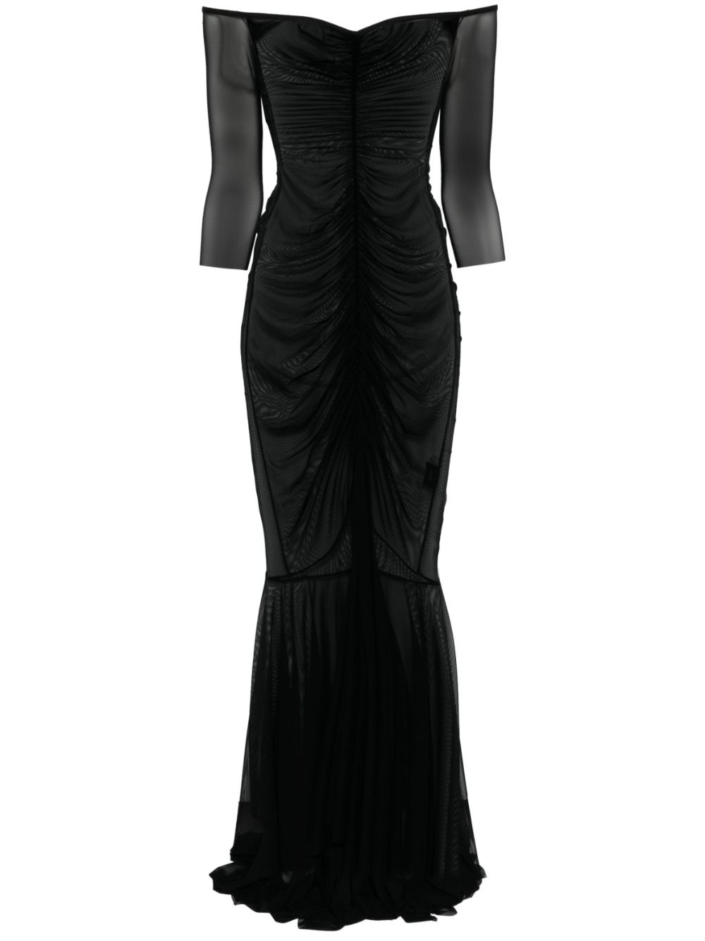 Norma Kamali off-shoulder fishtail gown - Black von Norma Kamali