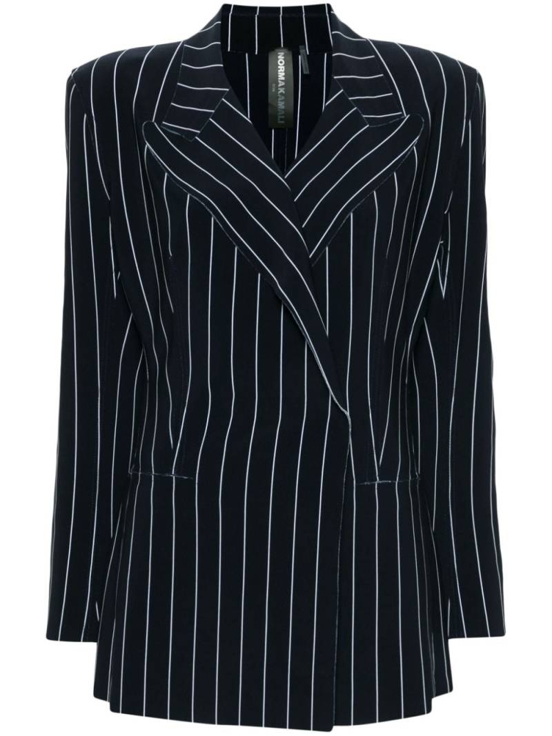 Norma Kamali pinstripe double-breasted blazer - Blue von Norma Kamali