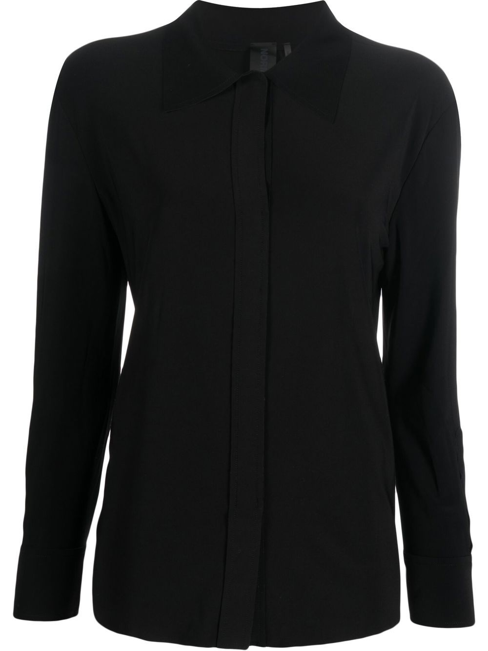 Norma Kamali plain long-sleeve shirt - Black von Norma Kamali