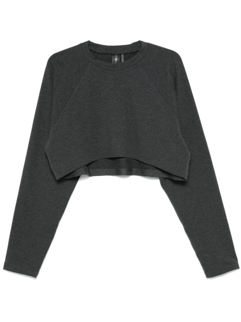 Norma Kamali raglan-sleeve cropped top - Grey von Norma Kamali